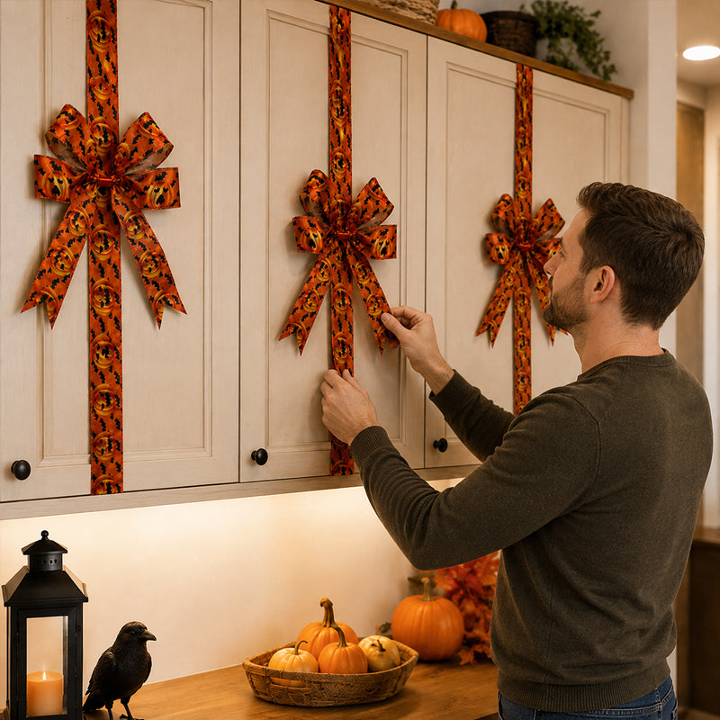 🎃Light-Up Halloween Cabinet Bows with Velcro