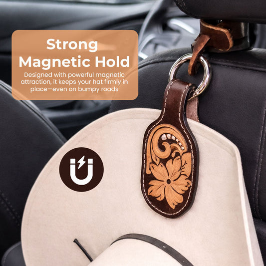 Magnetic Leather Hat Clip