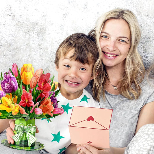 💐 3D Mother's Day Flower Pop-Up Car