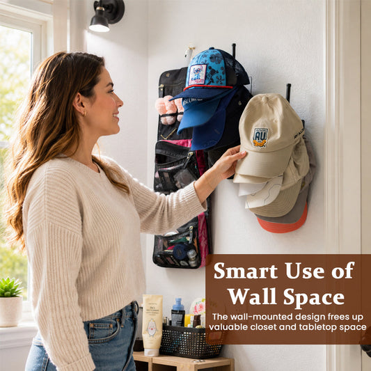 Drill-Free Wall Mounted Hat Rack – Self-Adhesive Baseball Cap Organizer