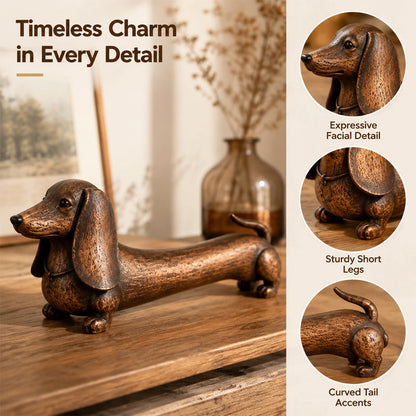 Wooden Dachshund Decor Figurine