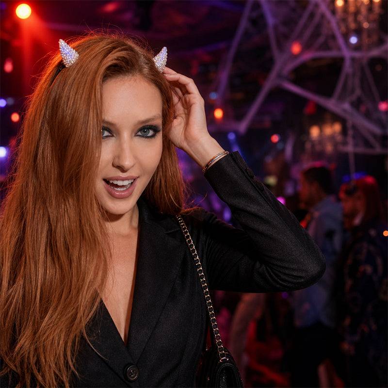 Rhinestone Wearable Magnetic Devil Horns