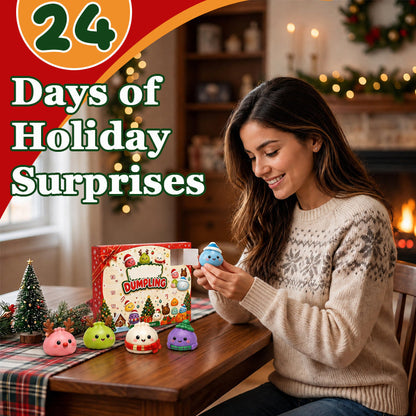 🎄 2026 Christmas Dumpling Squishy Advent Calendar – 24 Days of Squishy Surprises! 🥟🎁