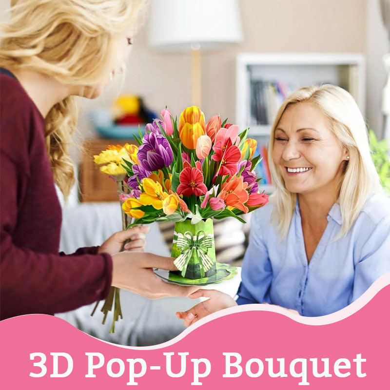 💐 3D Mother's Day Flower Pop-Up Car