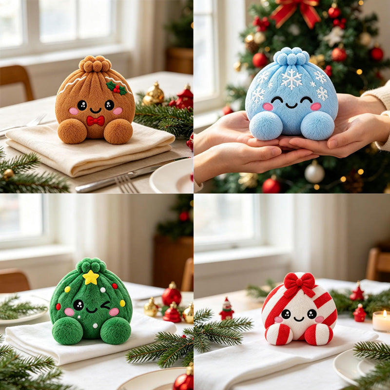 🎁Cute Plush Stuffed Dumpling Squishies with Steamer Box