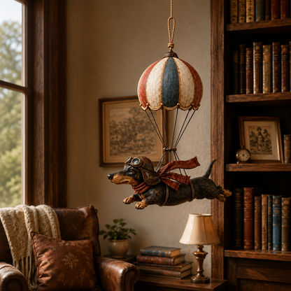 🎈🐶Vintage Flying Dachshund Hot Air Balloon Decor