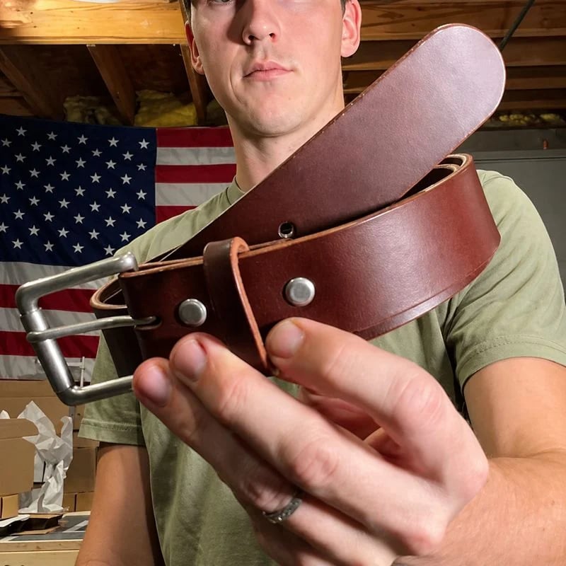 🔥 Handmade Full-grain Buffalo Leather Belt