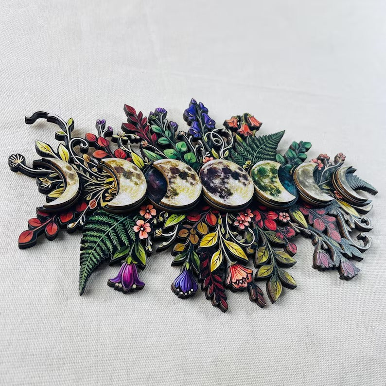 ⏳ Last Day 49% OFF – 🌙🌿 Botanical Moon Phase Wall Decor | Floral Lunar Cycle Wall Hanging for Witchy, Boho, Cottagecore & Celestial Home Décor ✨