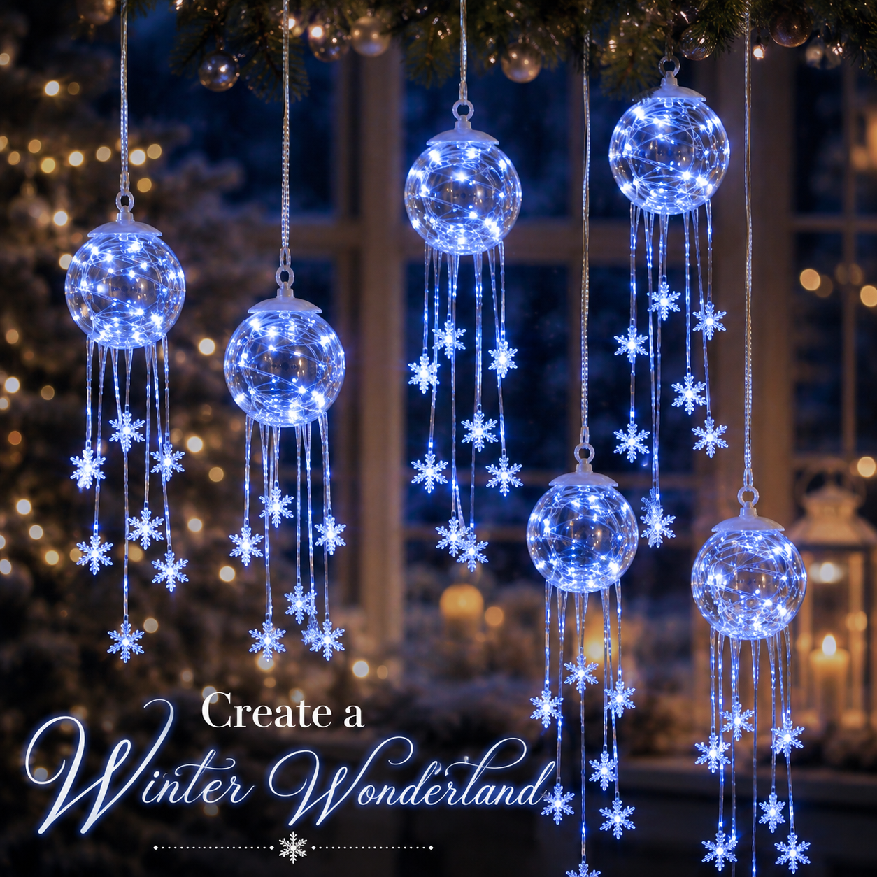 Winter Magic Snowflake Cascade – LED Hanging Christmas Ornament❄️