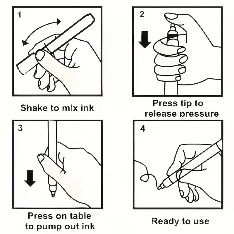 Golden Tombstone Marker Pen for Restoring Faded Grave Inscriptions