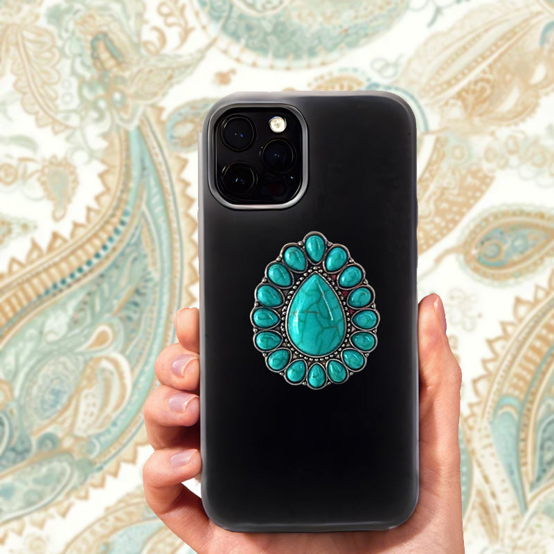 🌵 Desert Bloom Grip – Vintage Turquoise Pop Socket for Soulful Souls