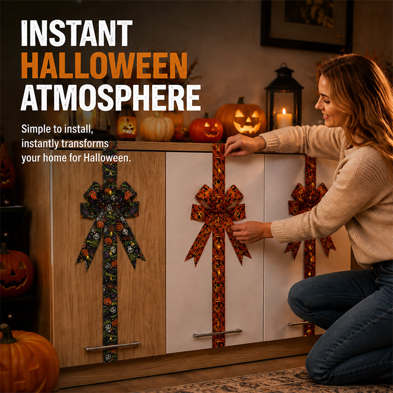 🎃Light-Up Halloween Cabinet Bows with Velcro