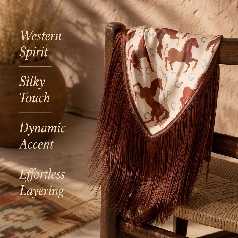 The Retro Equestrian Silk-Touch Square Scarf