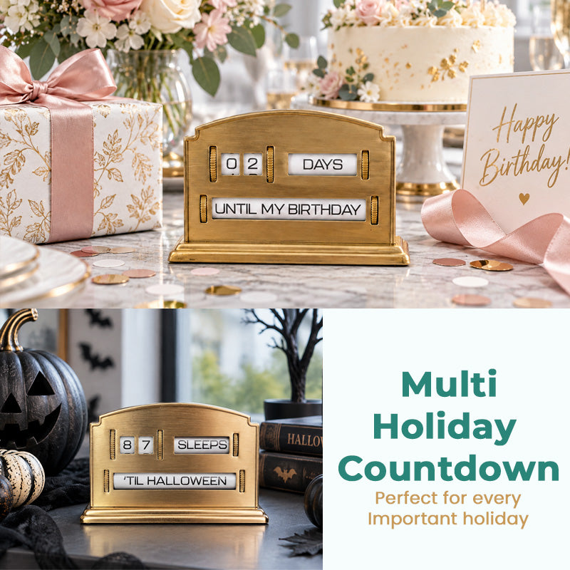 Vintage Brass Mechanical Holiday Countdown Calendar