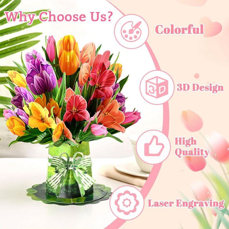 💐 3D Mother's Day Flower Pop-Up Car