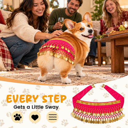 Pet Belly Dancing Hip Scarf & Coin Skirt for Dogs