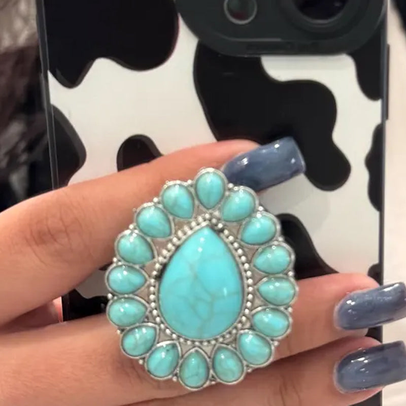 🌵 Desert Bloom Grip – Vintage Turquoise Pop Socket for Soulful Souls