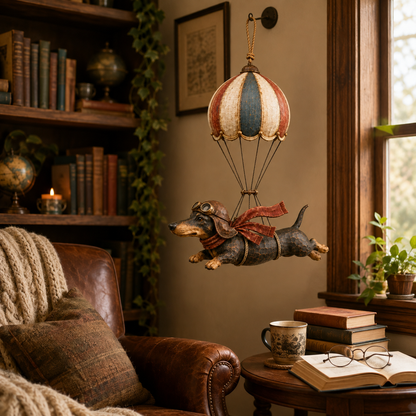🎈🐶Vintage Flying Dachshund Hot Air Balloon Decor