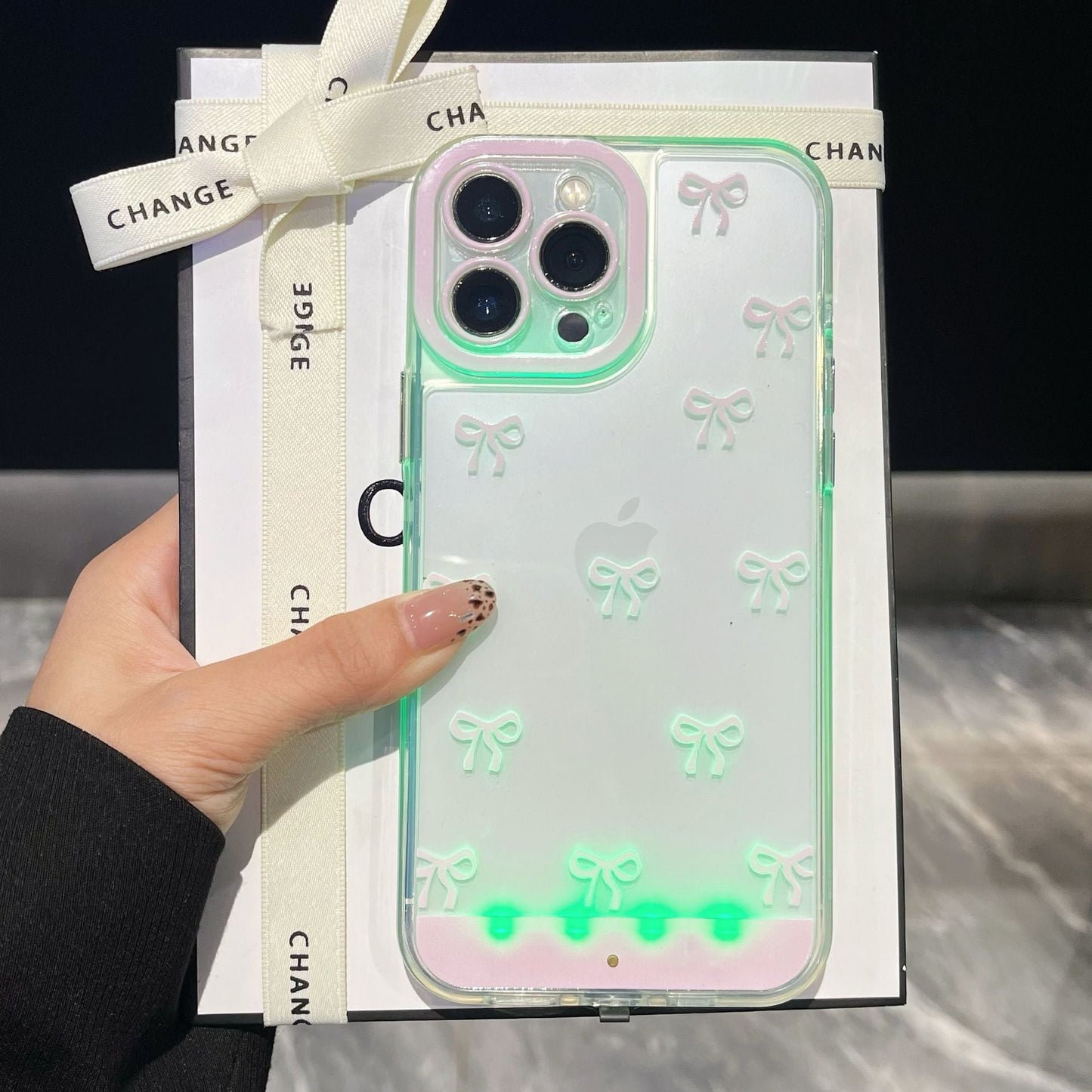 🎀 Light-Up Butterfly Bow Shockproof Phone Case