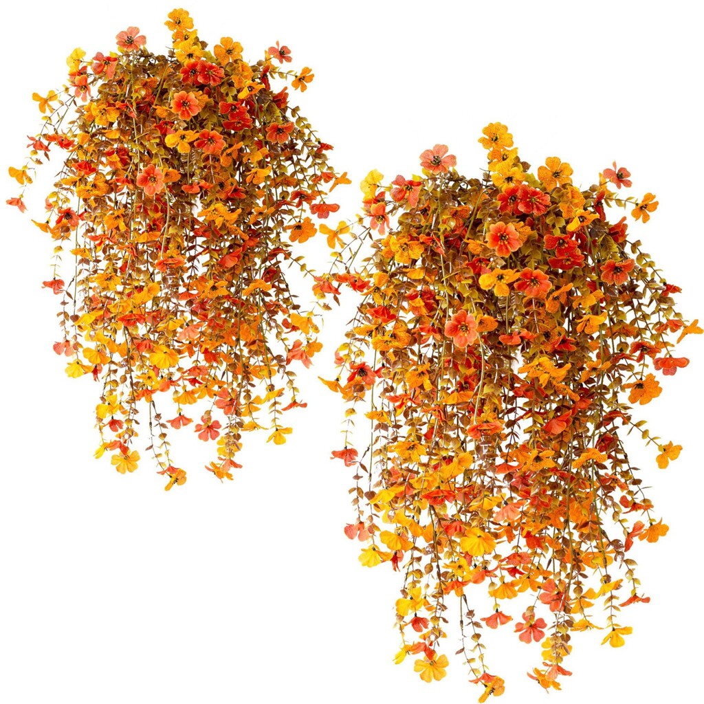 🌿Outdoor cascading daisy and eucalyptus flowers – UV resistant