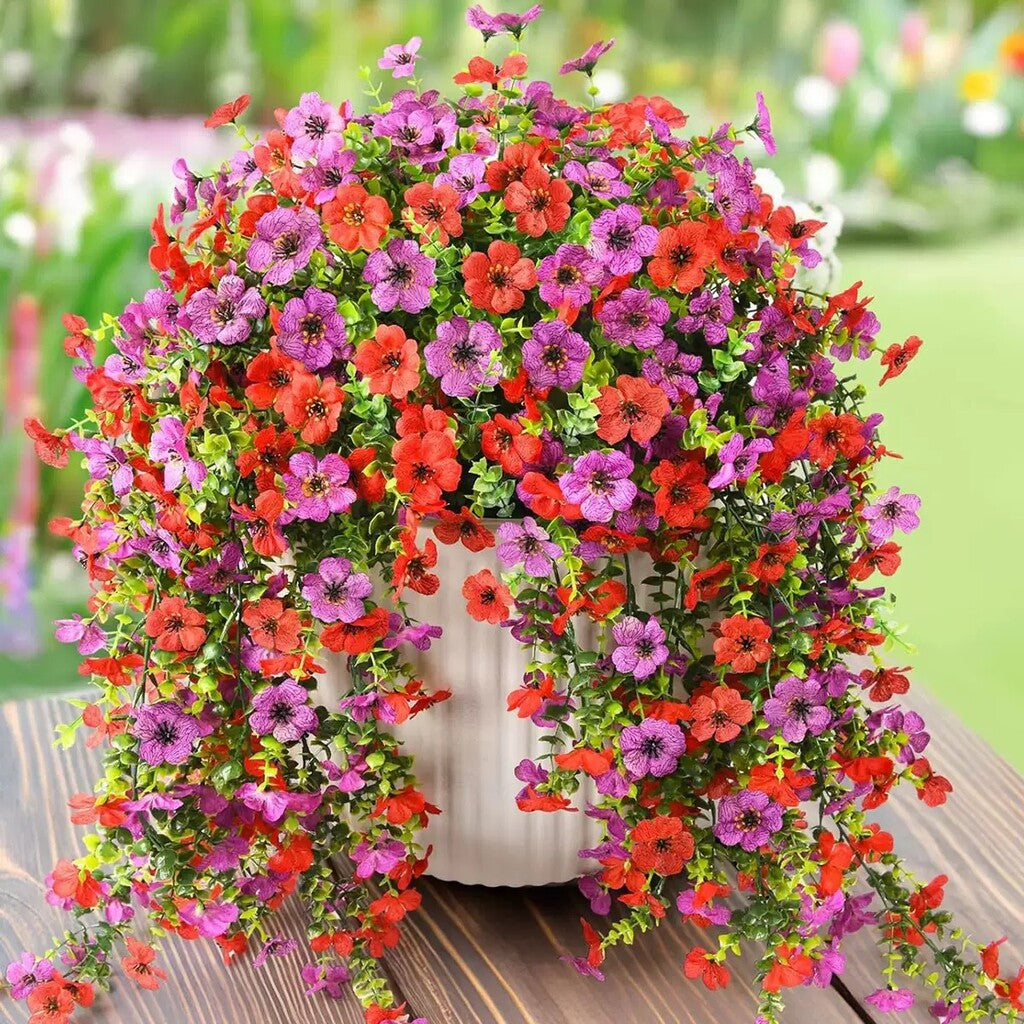 🌿Outdoor cascading daisy and eucalyptus flowers – UV resistant