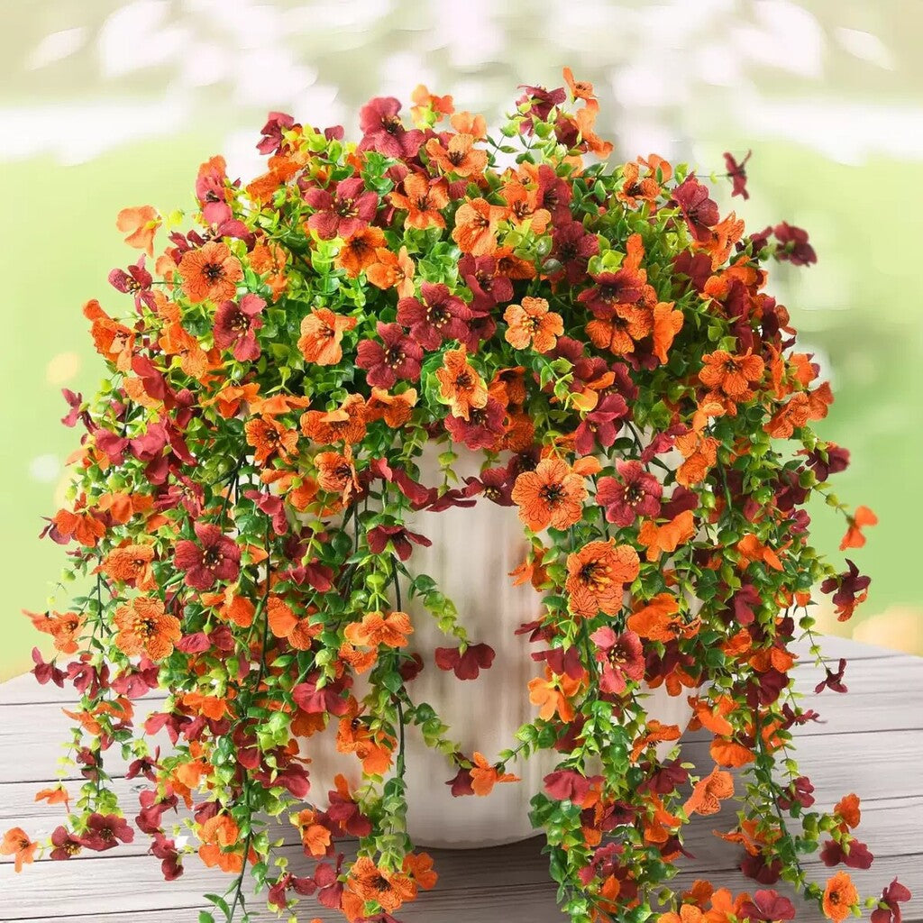 🌿Outdoor cascading daisy and eucalyptus flowers – UV resistant