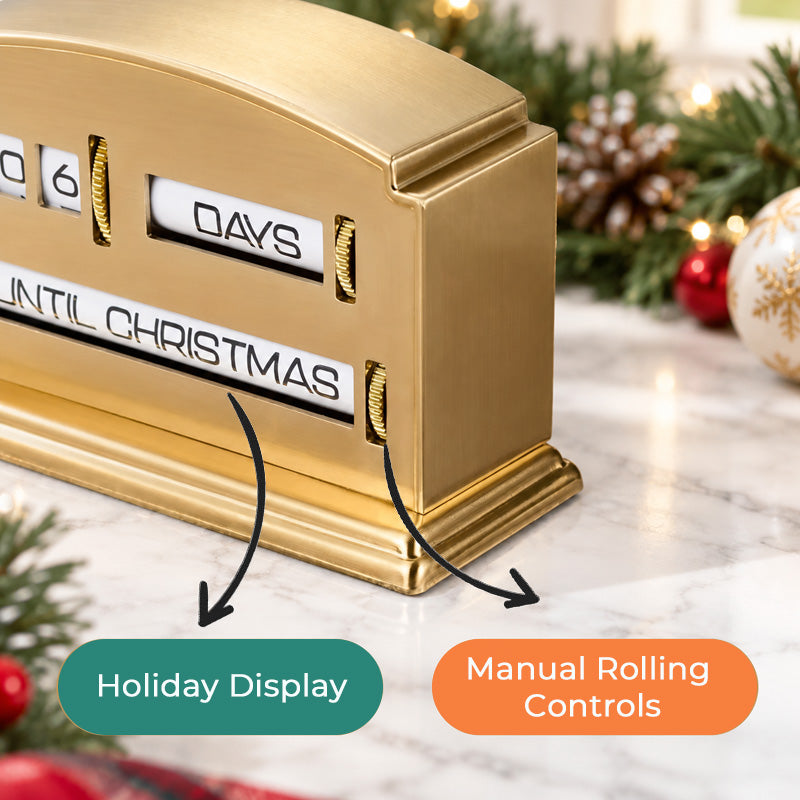 Vintage Brass Mechanical Holiday Countdown Calendar