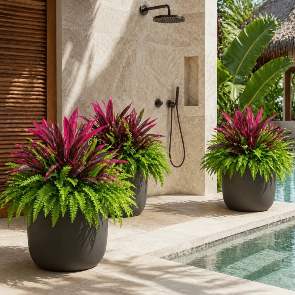 💥Summer Special🔥 UV-resistant artificial ferns & red dragon trees – Full, lush, and colorfast!