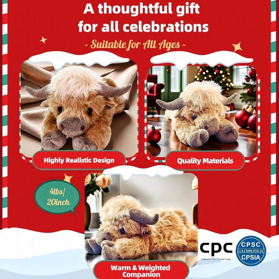 🔥 Last day 49% OFF 🎁Cute cartoon highland cow plush toy