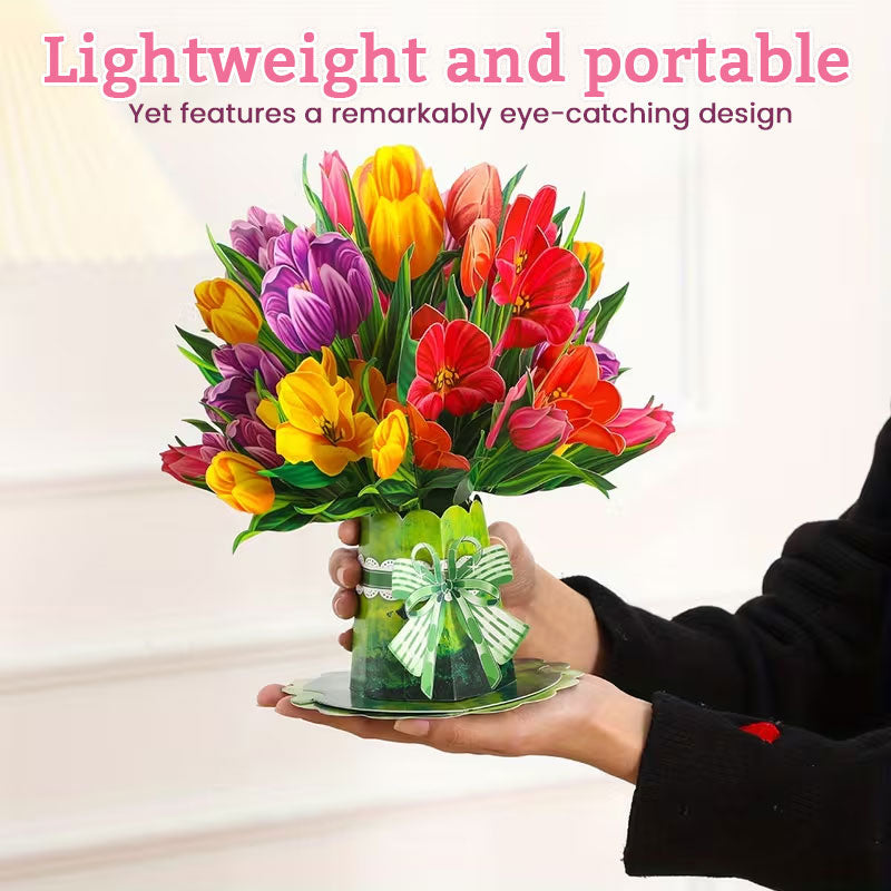 💐 3D Mother's Day Flower Pop-Up Car