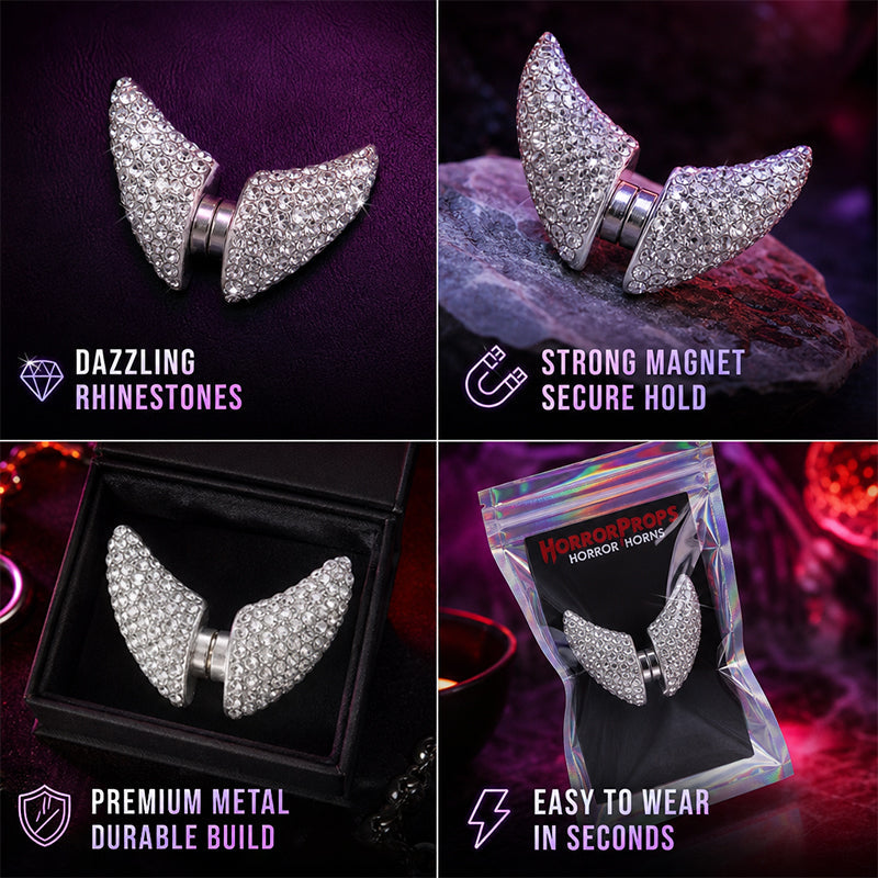 Rhinestone Wearable Magnetic Devil Horns
