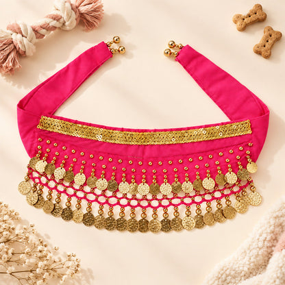 Pet Belly Dancing Hip Scarf & Coin Skirt for Dogs