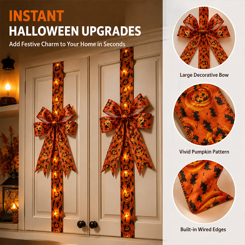 🎃Light-Up Halloween Cabinet Bows with Velcro
