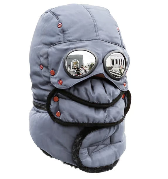 Windproof Winter Thermal Hat with Goggles