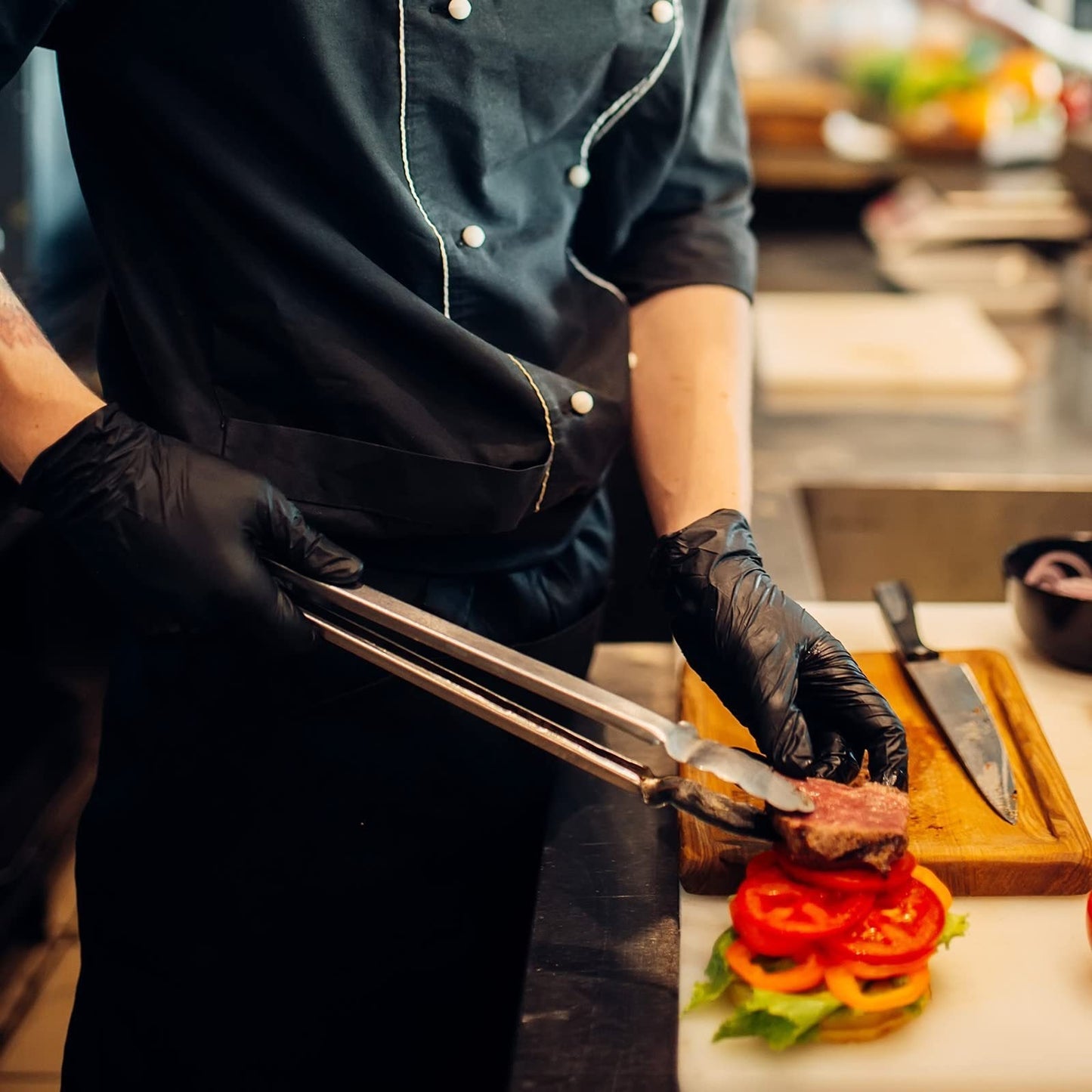 100/50PCS Black Nitrile Disposable Gloves