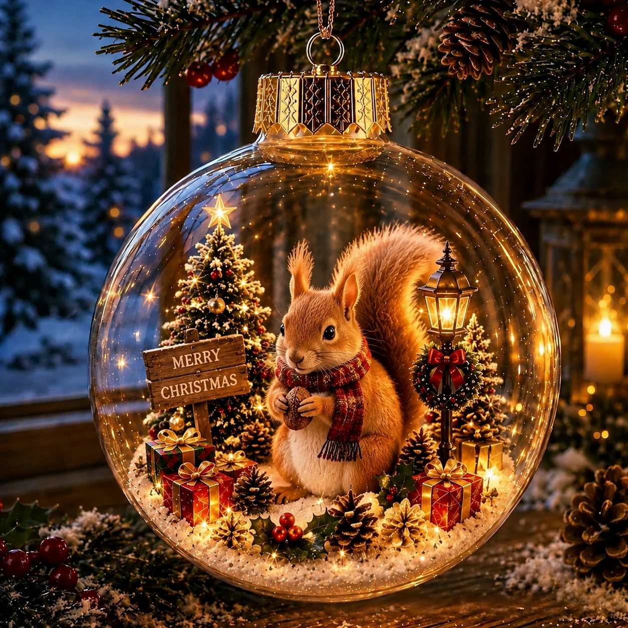 Animal Christmas Crystal Ball