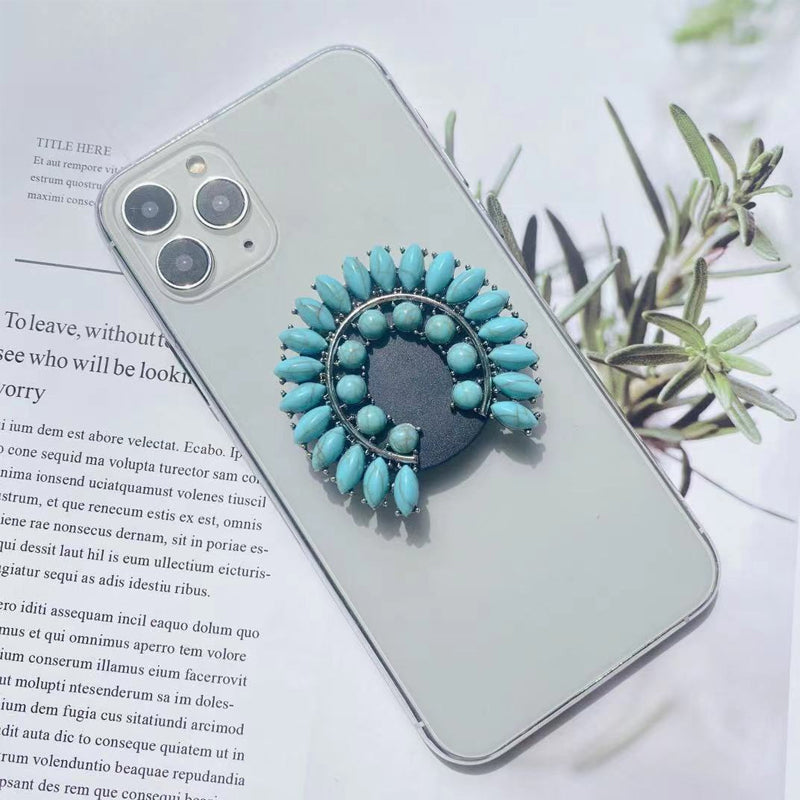 🌵 Desert Bloom Grip – Vintage Turquoise Pop Socket for Soulful Souls