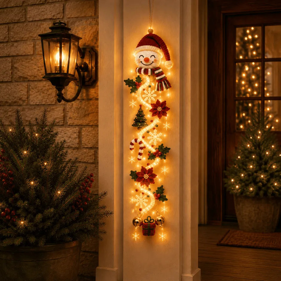 MerryCascade Glowing Christmas Door Hanger