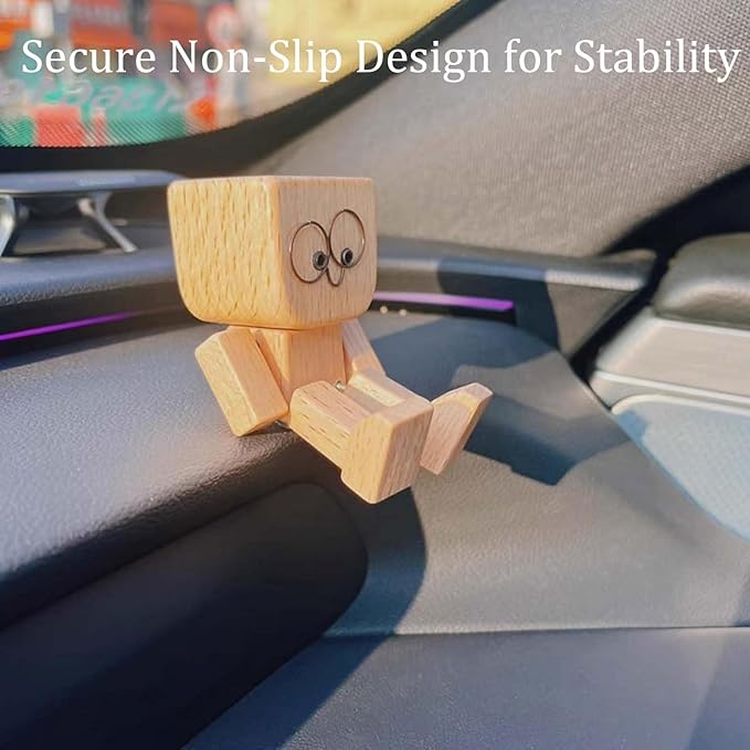Charming Little Wooden Figure That Sways with 12 PCS Magnetic Expressions