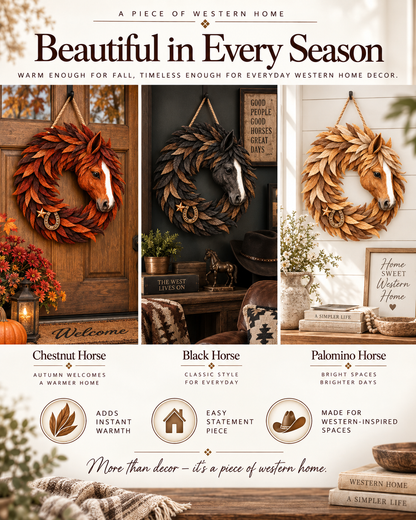 🐴🤎Rustic Horse Head Wreath – Western Farmhouse Wall & Door Decor