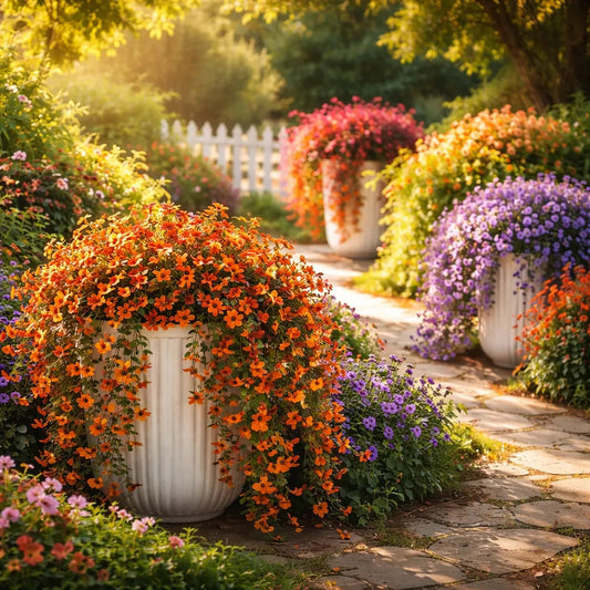🌿Outdoor cascading daisy and eucalyptus flowers – UV resistant