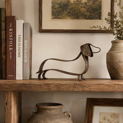 Rustic Dachshund Metal Sculpture