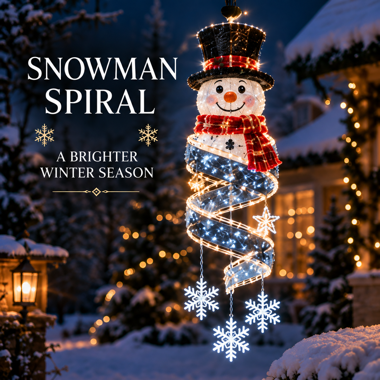 🎄 Christmas Magic Spiral™ Hanging LED Light Collection – 9 Festive Designs ✨