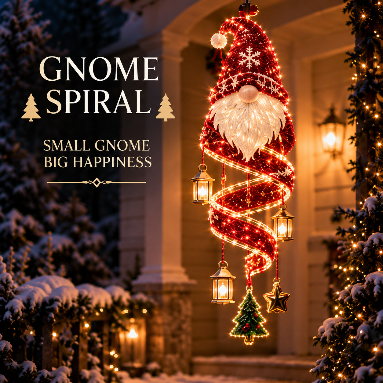 🎄 Christmas Magic Spiral™ Hanging LED Light Collection – 9 Festive Designs ✨