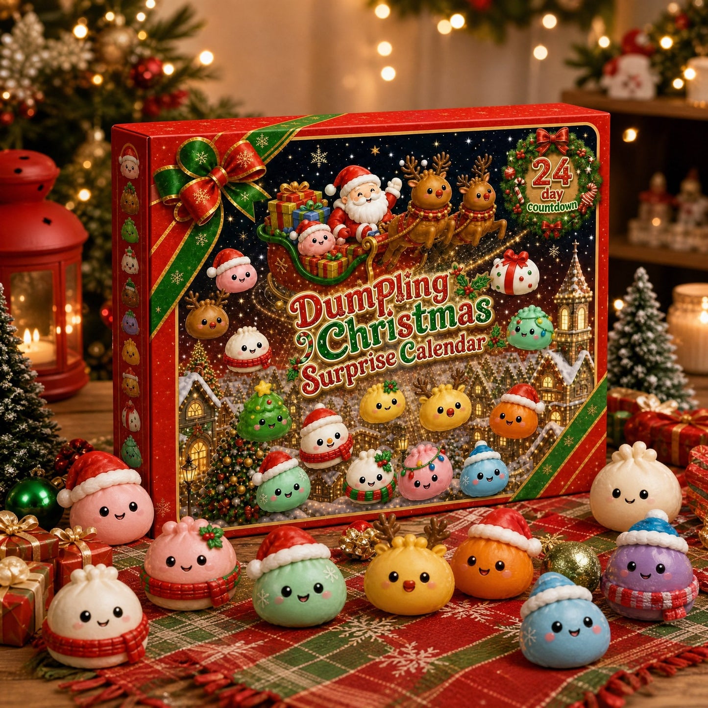 🎄 2026 Christmas Dumpling Squishy Advent Calendar – 24 Days of Squishy Surprises! 🥟🎁