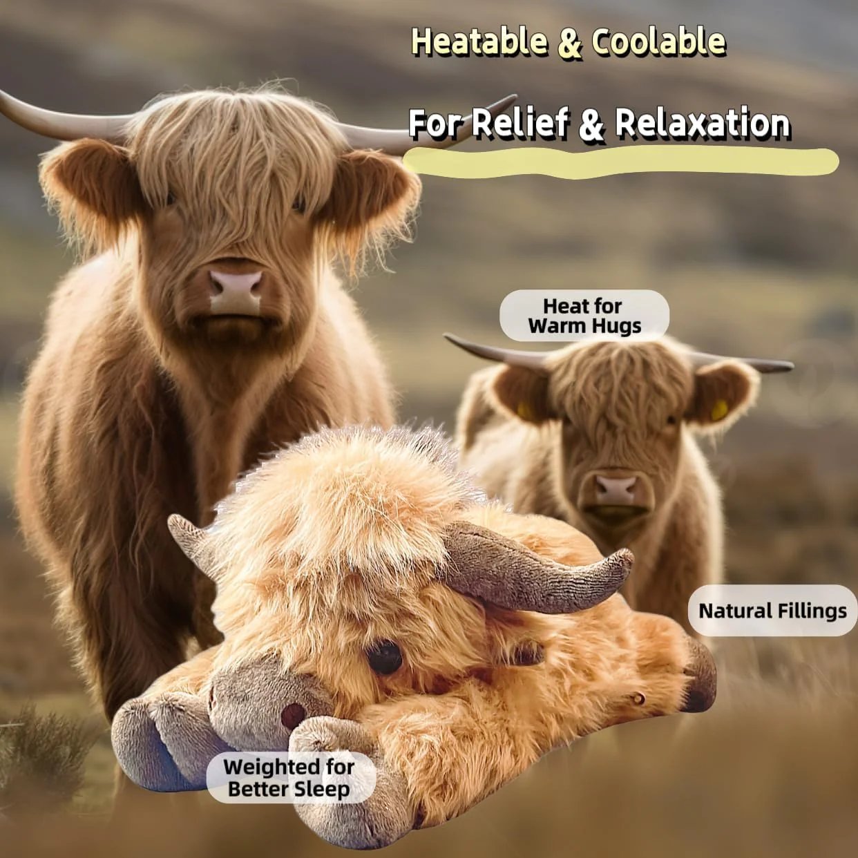 🔥 Last day 49% OFF 🎁Cute cartoon highland cow plush toy