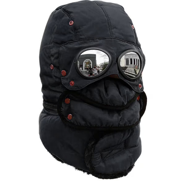 Windproof Winter Thermal Hat with Goggles