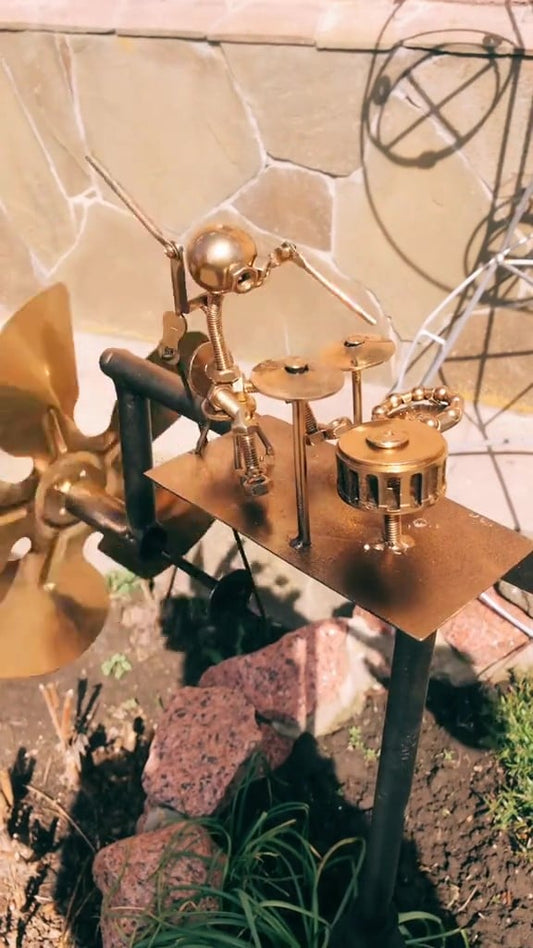 🔥Last Day Promotion 49% OFF-🥁Handmade Metal Drummer Windmill