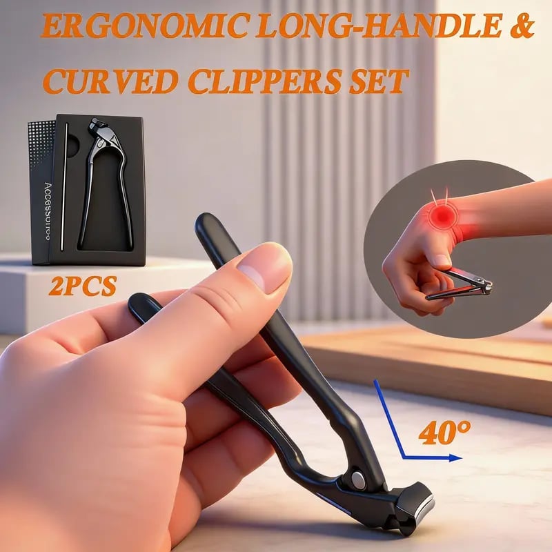 📢📢60% OFF NOW✨🔥Stainless Steel Curved Nail Clipper – Ergonomic & Easy for Seniors