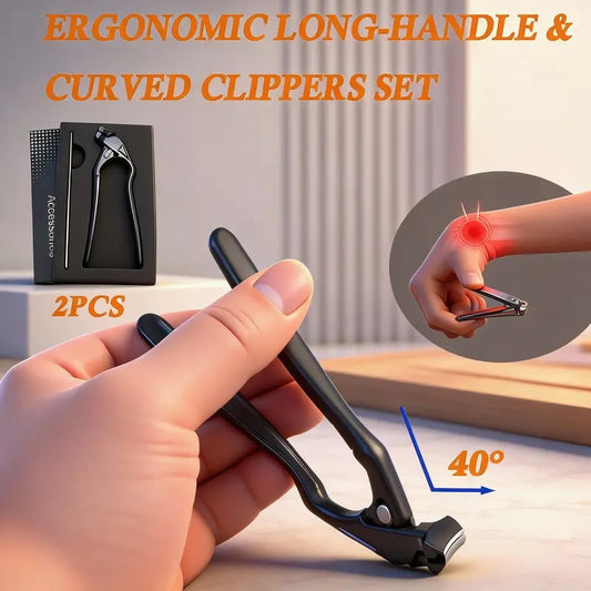 📢📢60% OFF NOW✨🔥Stainless Steel Curved Nail Clipper – Ergonomic & Easy for Seniors